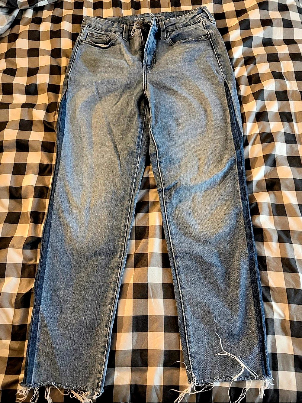 Old Navy High-Waisted O.G. Straight Secret-Smooth Pocket Jeans in Blue